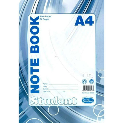 Picture of NOTEBOOK A4 BLANK 64 PAGES